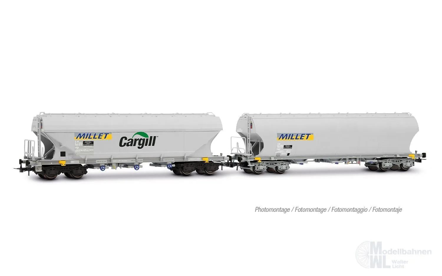 Jouef 6320 - Silowagen Set SNCF Ep.VI 2.tlg. Millet H0/GL