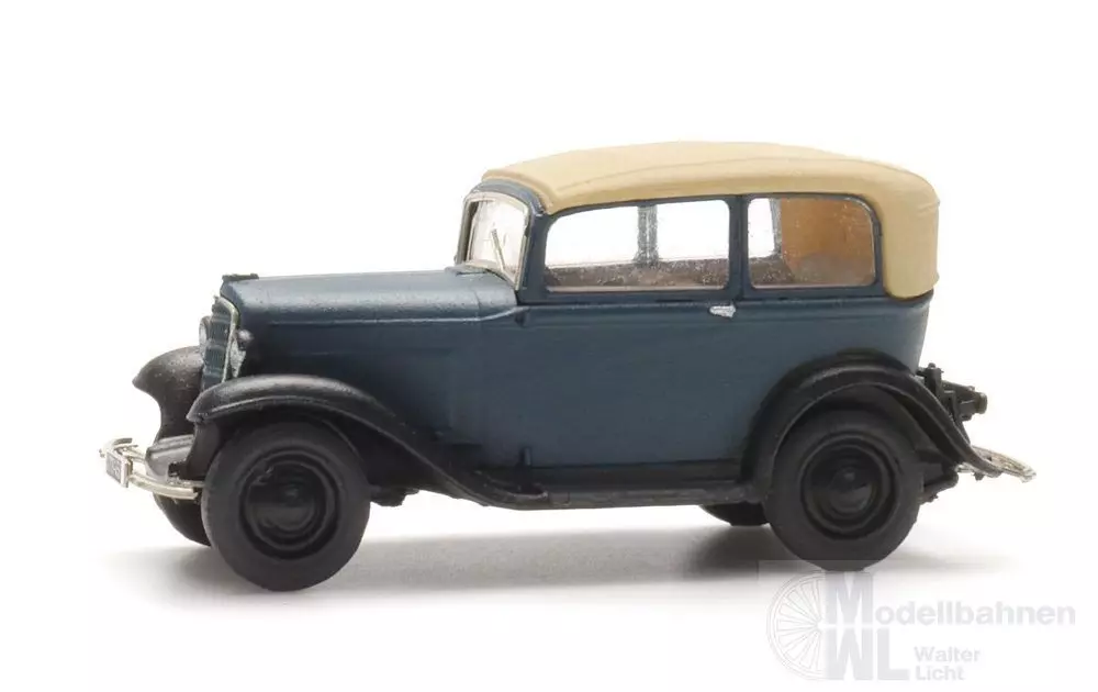 ARTITEC b.v. 316.137 - Opel P4 Dach geschlossen blau Fertigmodell 1:160