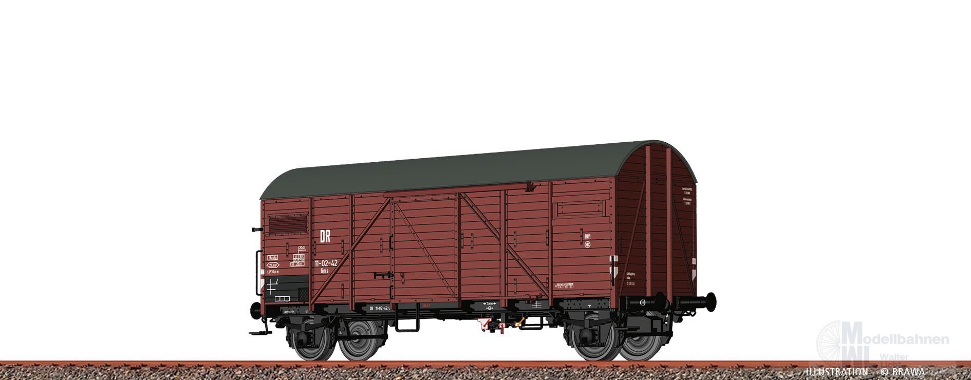 Brawa 50724 - Güterwagen ged. DR Ep.III Gms H0/GL