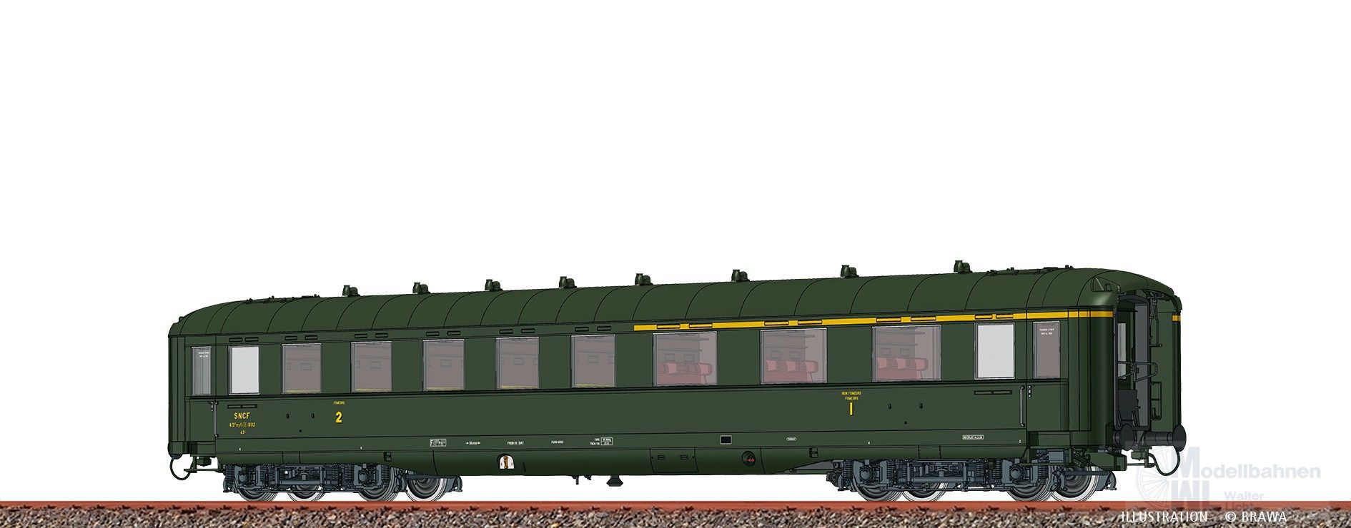 Brawa 51120 - Schürzenwagen SNCF Ep.III A3B5myfi H0/GL BASIC