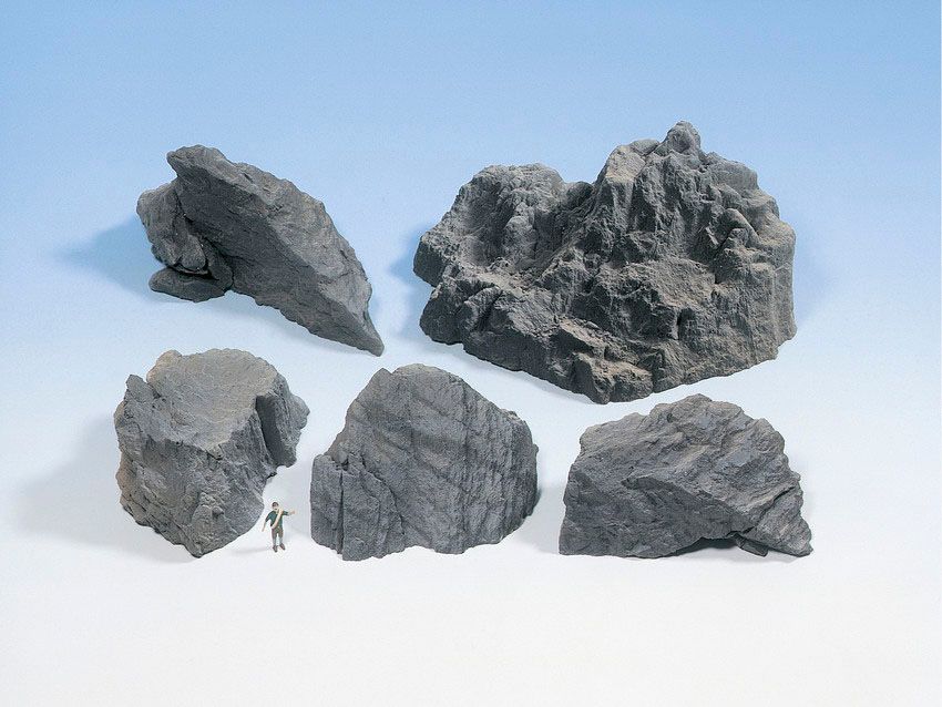 Noch 58451 - Felsstücke Granit 5 Stück G/1/0/H0/H0m/H0e/TT/N/Z