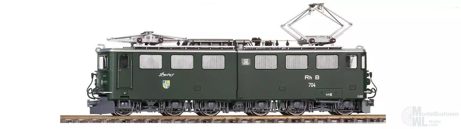 Bemo 1254114 - E-Lok Ge 6/6 II 704 RhB Ep.III/IV Davos grün H0m
