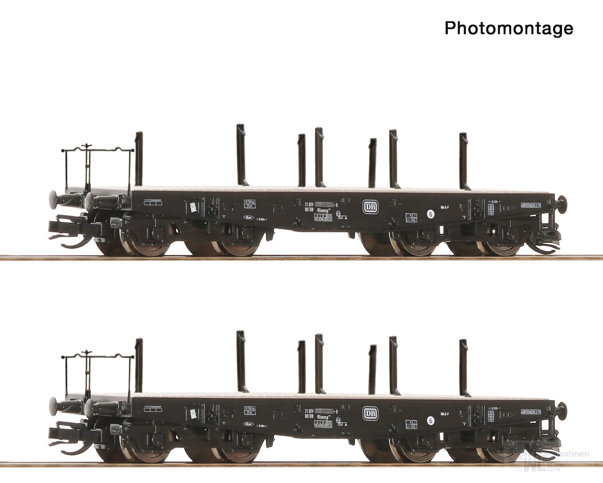 Roco 6680028 - Schwerlastwagen Set DB Ep.IV 2.tlg. TT 1:120