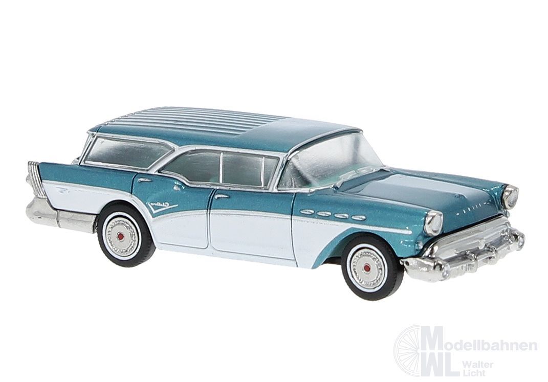 Brekina 18180 - Buick Century Caballero türkis met./weiß H0 1:87