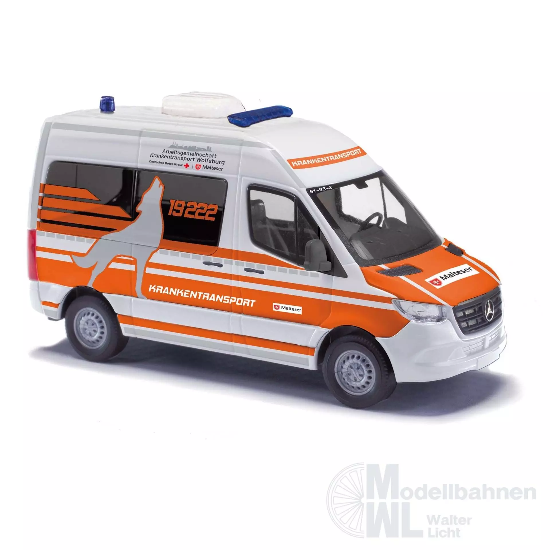 Busch 54055 - Mercedes Sprinter kurz Malteser H0 1:87