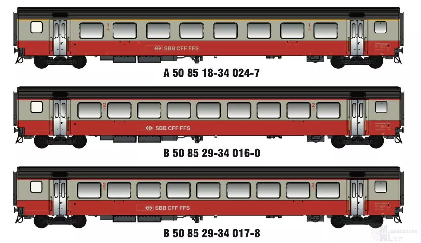 LS Models MW2109-1DC - Personenwagen Set EW III SBB Ep.IV Airport Express 3.tlg. H0/GL