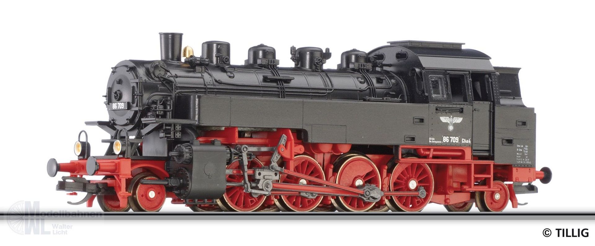 Tillig 502573 - Dampflok BR 86 709 DRG Ep.II (ex. 02173) TT 1:120