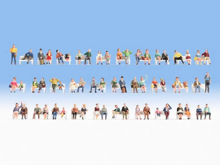 Noch 37071 - Mega-Spar-Set Sitzende 60 Figuren, ohne Bänke N 1:160