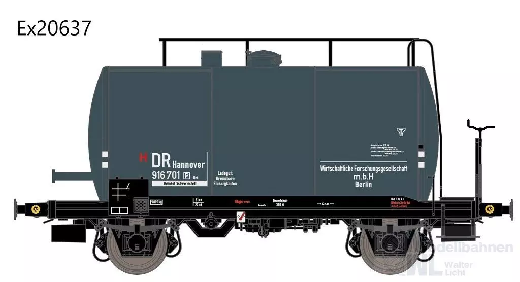 Exact Train 20637 - Kesselwagen DRG Ep.II 30m3 Uedinger WIFO Hannover 916 701 H0/GL
