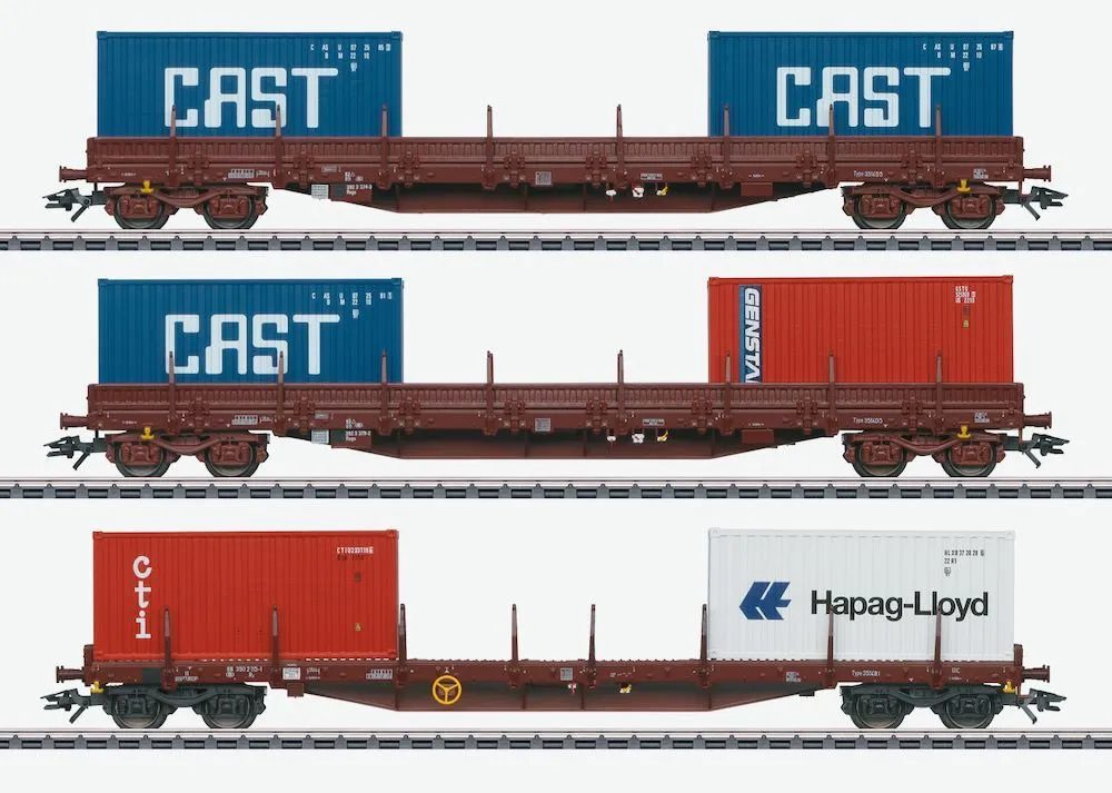Märklin 47119 - Containerwagen Set SNCB Ep.IV 3.tlg. H0/WS