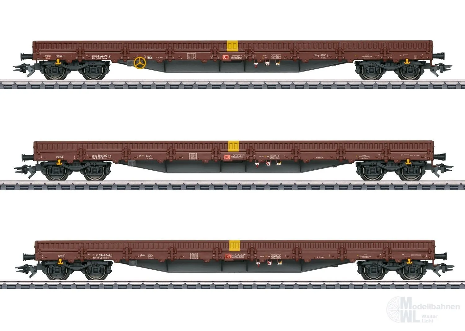 Märklin 47162 - Niederbordwagen Set DB Ep.VI 3.tlg. H0/WS