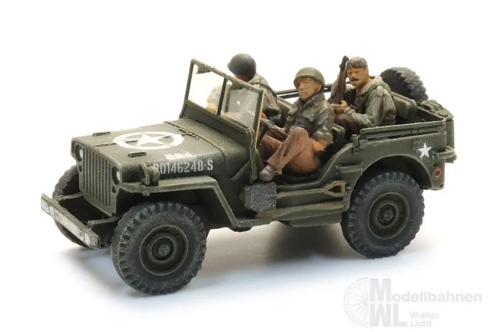 ARTITEC b.v. 5870120 - US Jeep crew (3) Fertigmodell H0 1:87