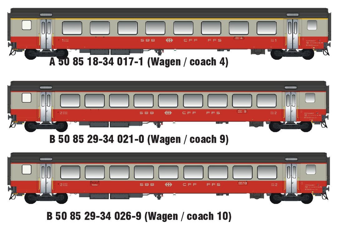 LS Models MW2108-2DC - Personenwagen Set SBB Ep.IV EW III Swiss Express 3.tlg. H0/GL