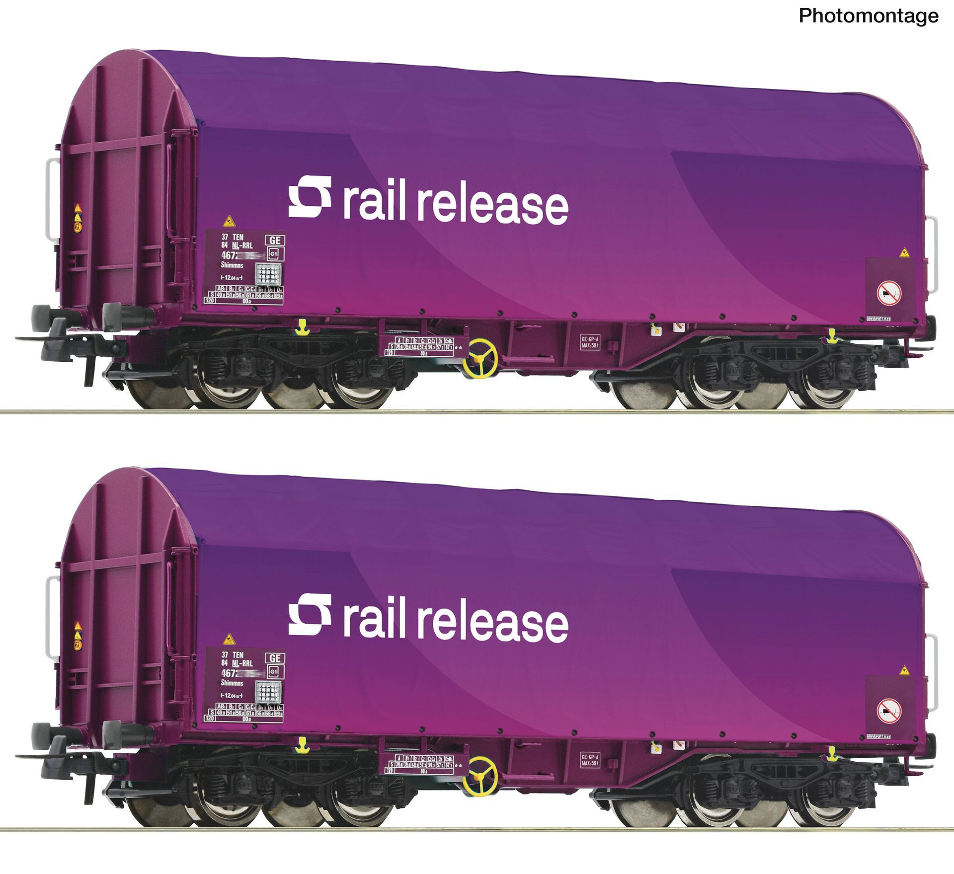 Roco 6600380 - 2er Set Schiebeplanenwagen Rail Release