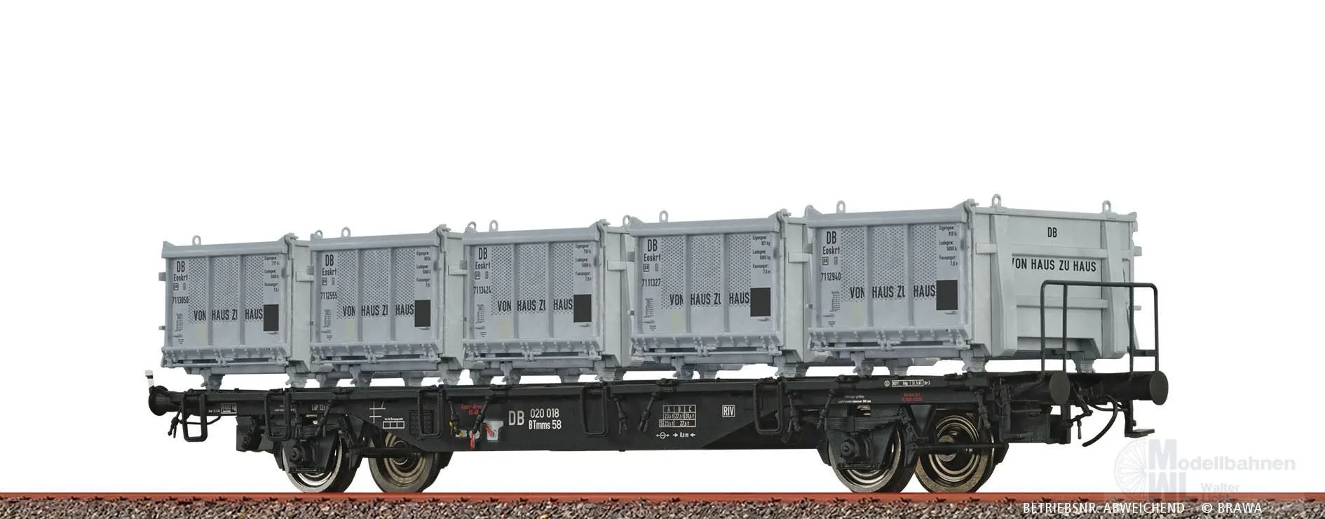 Brawa 49138 - Behältertragwagen DB Ep.IV Eoskrt022 H0/GL