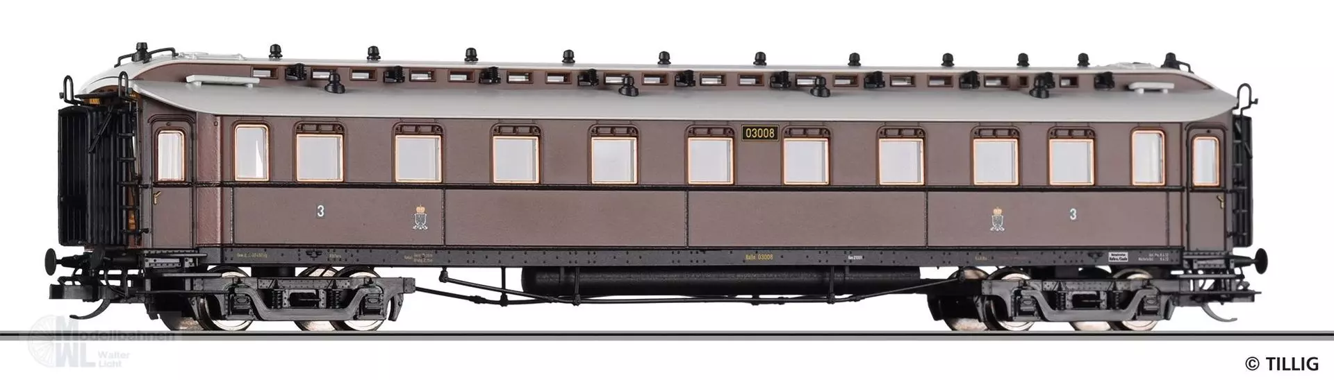 Tillig 12013 - Personenwagen KPEV Ep.I 3.Kl. TT 1:120