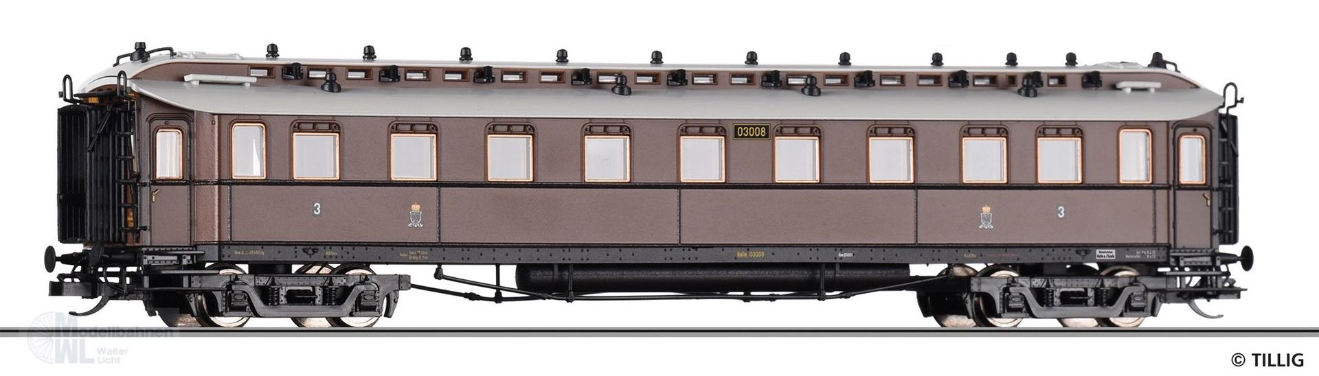 Tillig 12013 - Personenwagen KPEV Ep.I 3.Kl. TT 1:120