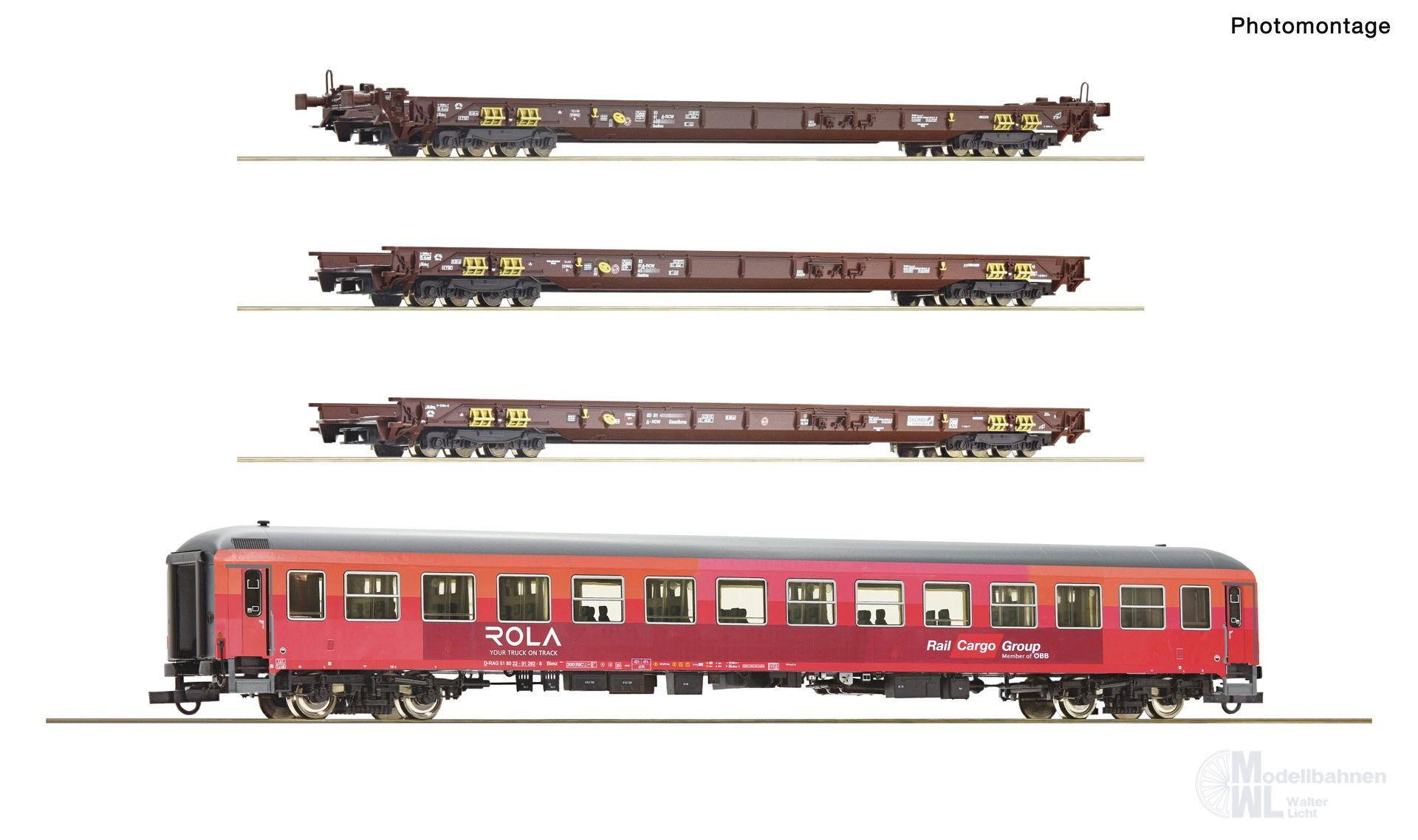Roco 6600042 - RoLa Wagen Set ÖBB Ep.VI 4.tlg. H0/GL