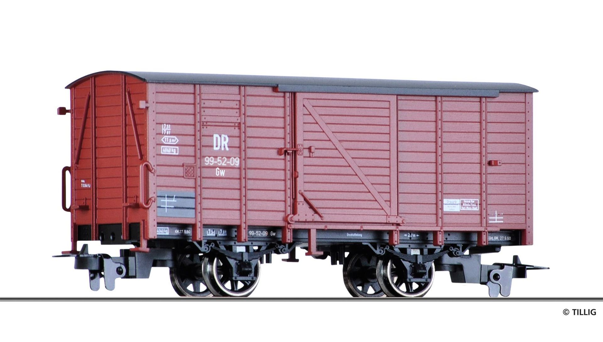 Tillig 15905 - Güterwagen gedeckt DR Ep.III Gw H0m