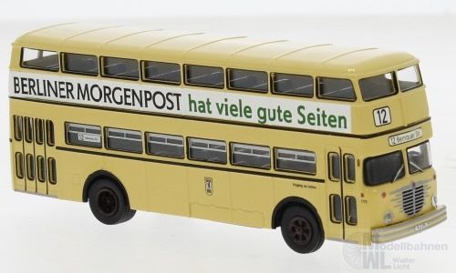 Brekina 61259 - Büssing D2U Doppeldecker 1960 BVG - Berliner Morgenpost H0 1:87 Brekina 61259 - Büssing D2U Doppeldecker 1960 BVG - Berliner Morgenpost H0 1:87
