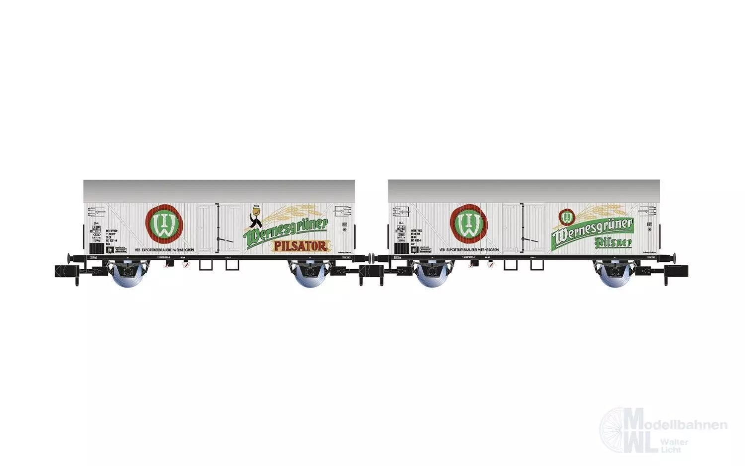 Arnold 6749 - Kühlwagen Set DR Ep.IV 2.tlg. Wernesgrüner N 1:160