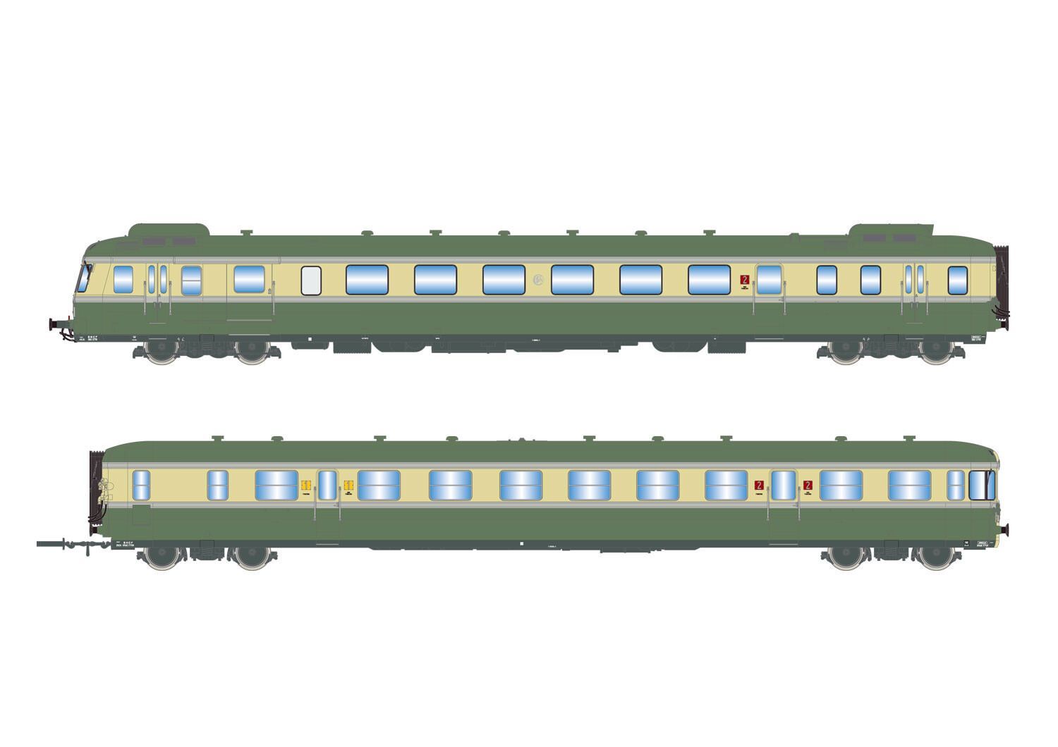 Jouef 2429 - Triebzug RGP II X 2712 SNCF Ep.III/IV 2.tlg. H0/GL