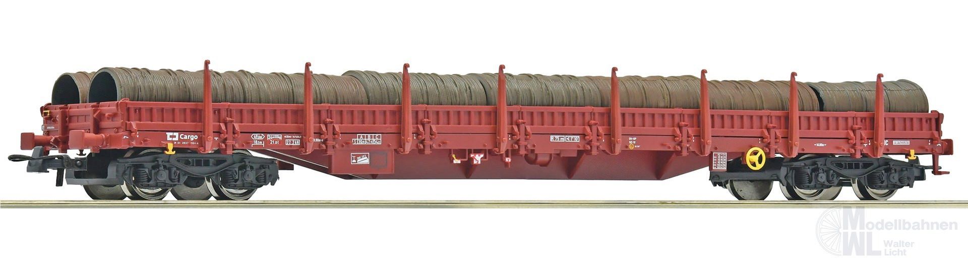 Roco 6600183 - Rungenwagen CD Ep.V/VI beladen mit Drahtrollen H0/GL Roco 6600183 - Rungenwagen CD Ep.V/VI beladen mit Drahtrollen H0/GL