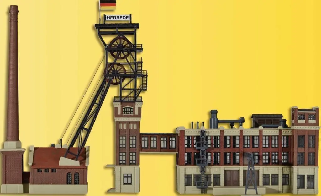 Kibri 37228 - Förderturm mit Maschinenhaus und Kohlewäschegebäude N 1:160