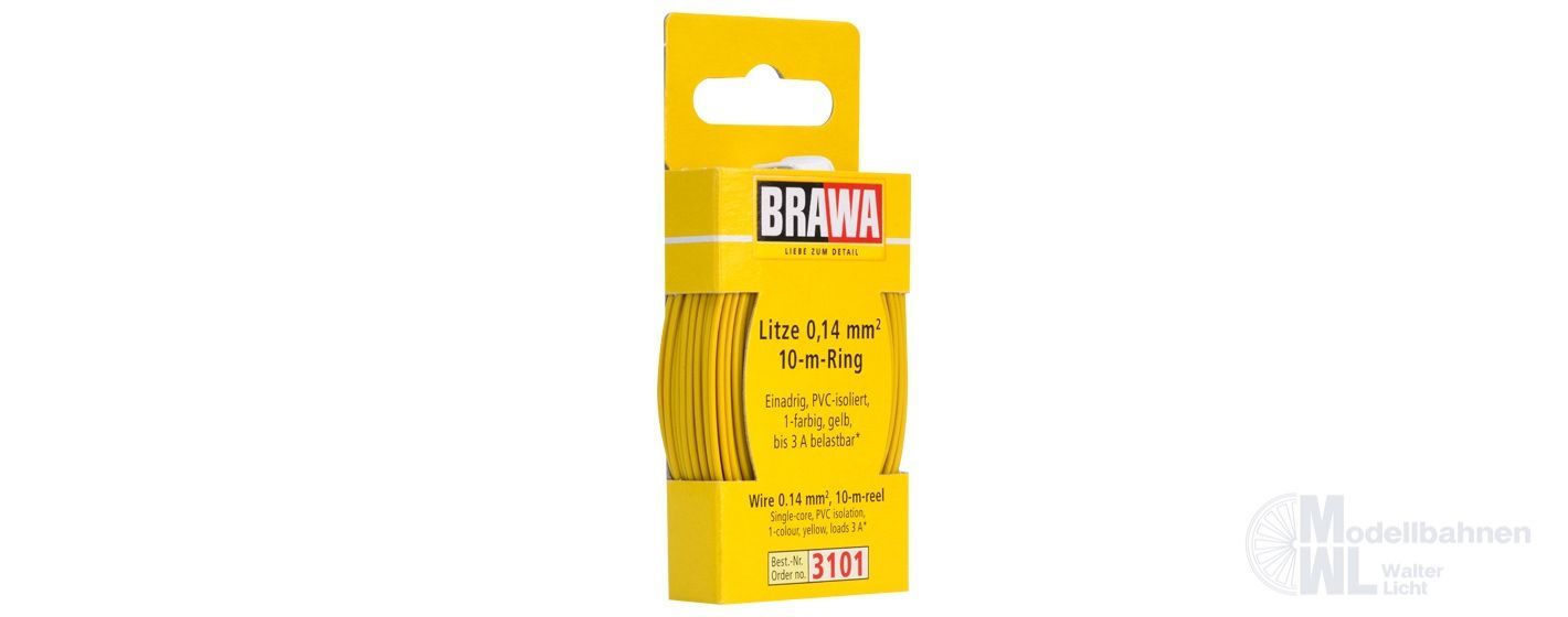 Brawa 3101 - Litze gelb 10 Meter