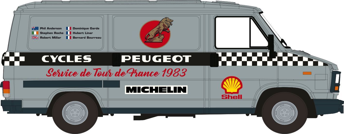Brekina 34921 - Peugeot J5 Kastenwagen Tour de France H0 1:87