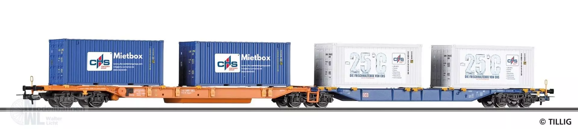 Tillig 77059 - Doppeltragwagen DB Ep.VI Sdggmrs 744 H0/GL