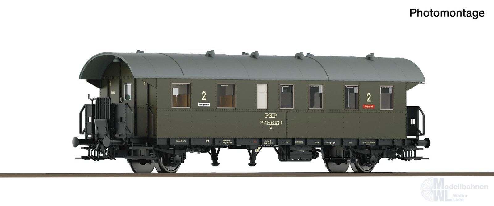 Roco 6280081 - Personenwagen Donnerbüchse PKP Ep.III 2.Kl. Bi (ex BCi29) TT 1:120