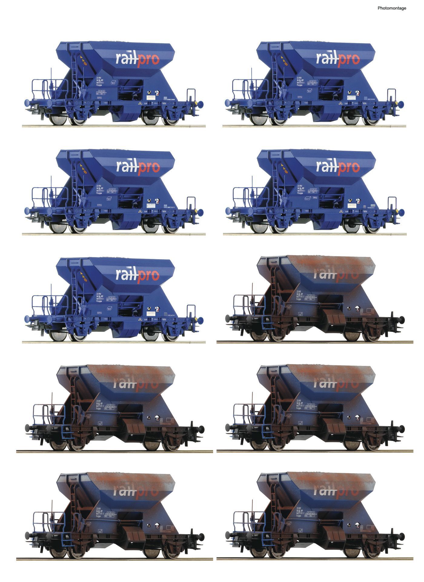 Roco 6600394 - 10er Display Schotterwagen Railpro