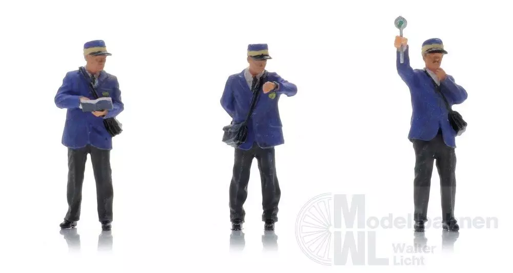 ARTITEC b.v. 5870043 - NS Schaffner auf dem Bahnsteig 70er Jahre (3x) H0 1:87