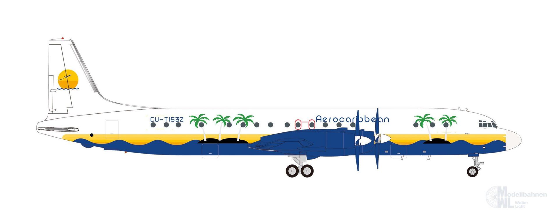 Herpa 573719 - Ilyushin IL-18 Aero Caribbean 1:200 Herpa 573719 - Ilyushin IL-18 Aero Caribbean 1:200