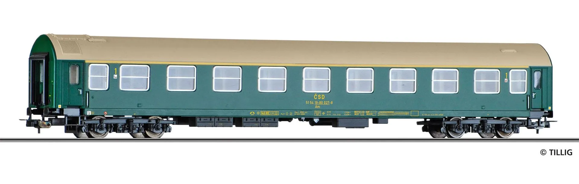 Tillig 74937 - Personenwagen CSD Ep.IV 1.Kl. Am Typ Y Ep.IV H0/GL