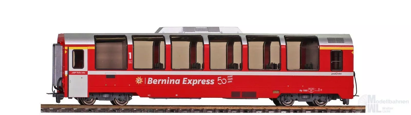 Bemo 3293152 - Panoramawagen RhB Ep.VI Ap 1302 50 Jahre BEX H0m