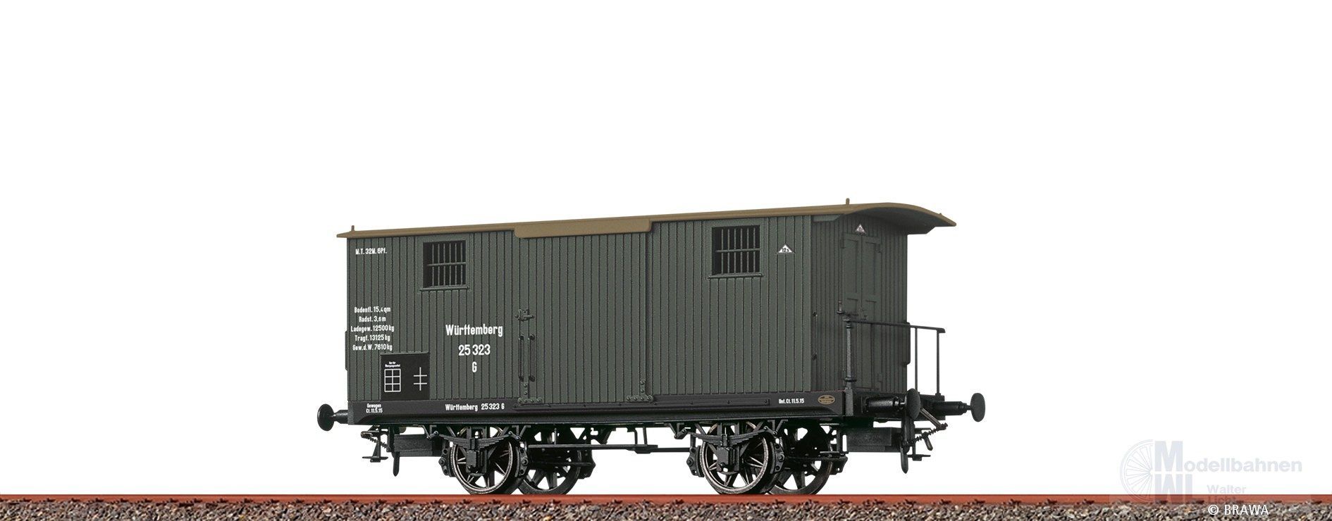 Brawa 47727 - Güterwagen gedeckt K.W.St.E. Ep.I Typ G H0/GL