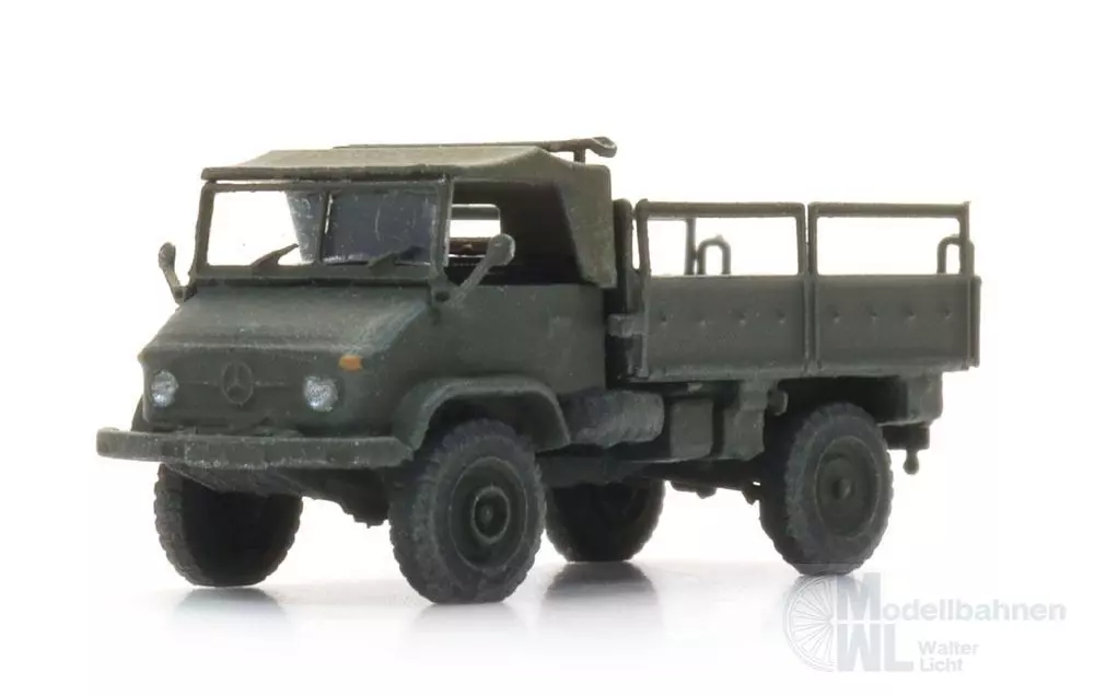 ARTITEC b.v. 6160114 - BRD Unimog 404s Pritsche offen gelboliv N 1:160 Fertigmodell