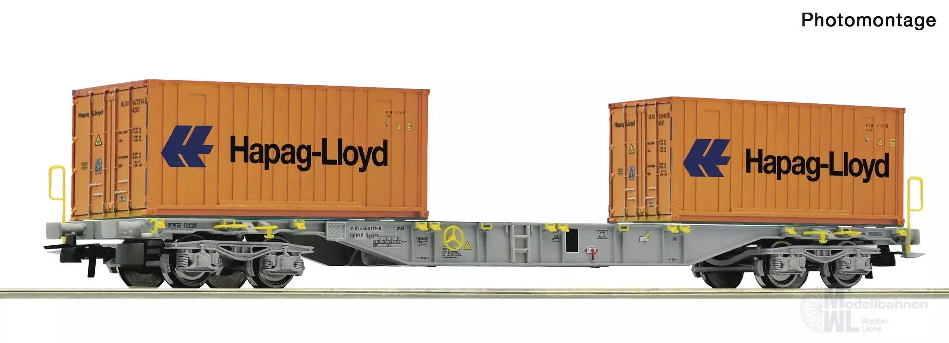 Roco 6600304 - Containertragwagen PKP Ep.V/VI 2 20ft Container H0/GL