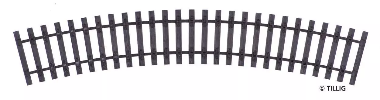 Tillig 85043 - Gebogenes Schwellenband R484/30° H0/GL
