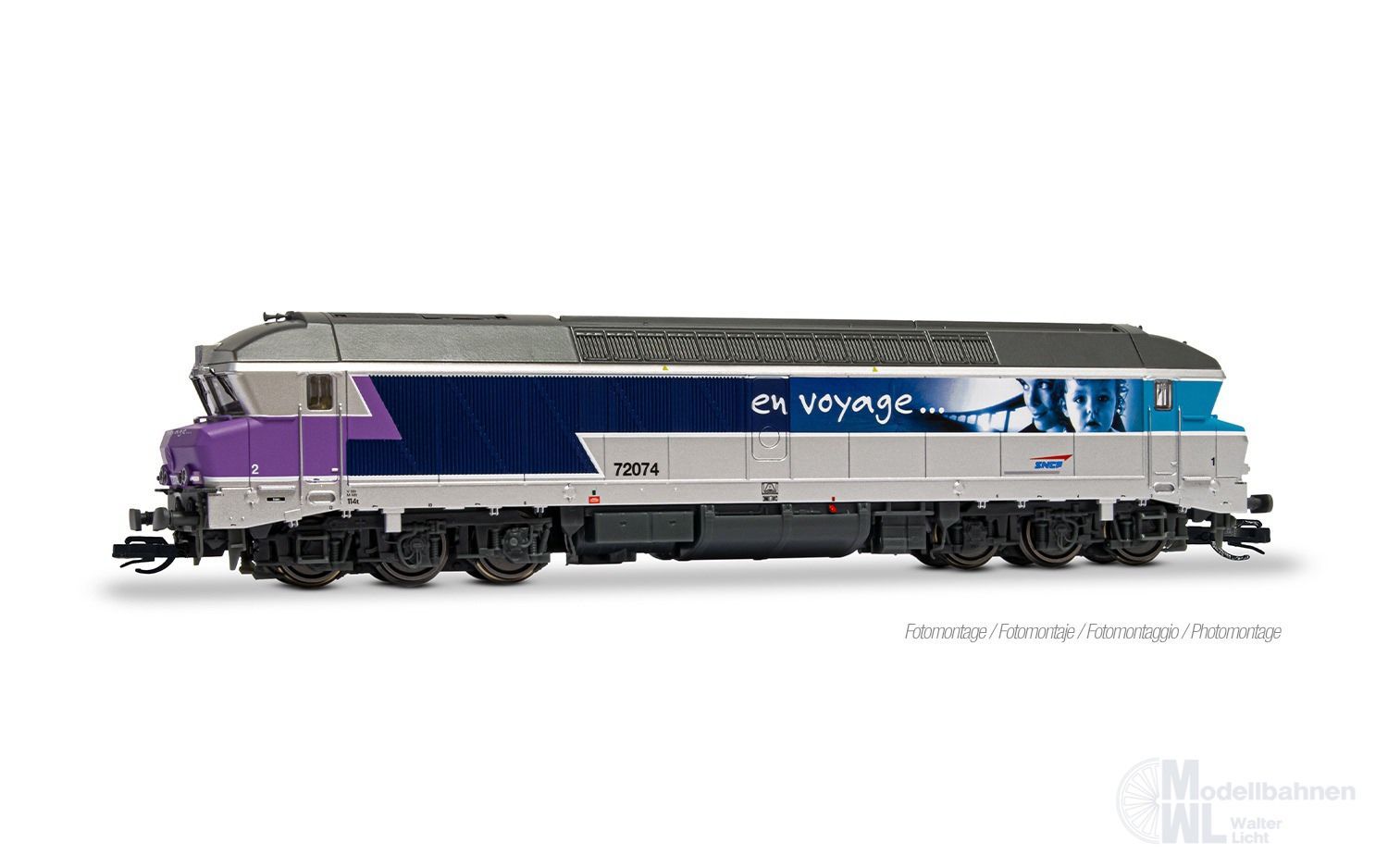 Arnold 9087 - Diesellok CC 72074 SNCF Ep.V En voyage TT 1:120