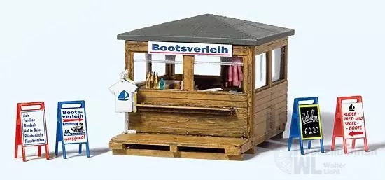 Preiser 17314 - Kiosk mit Bootsverleih. Bausa H0 1:87