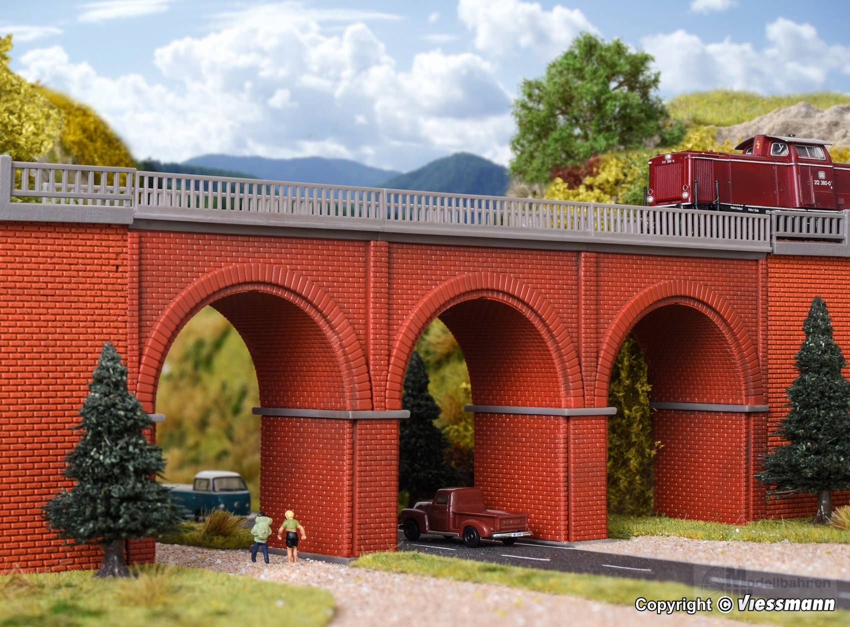 Vollmer 47313 - Backstein-Viadukt gerade N 1:160