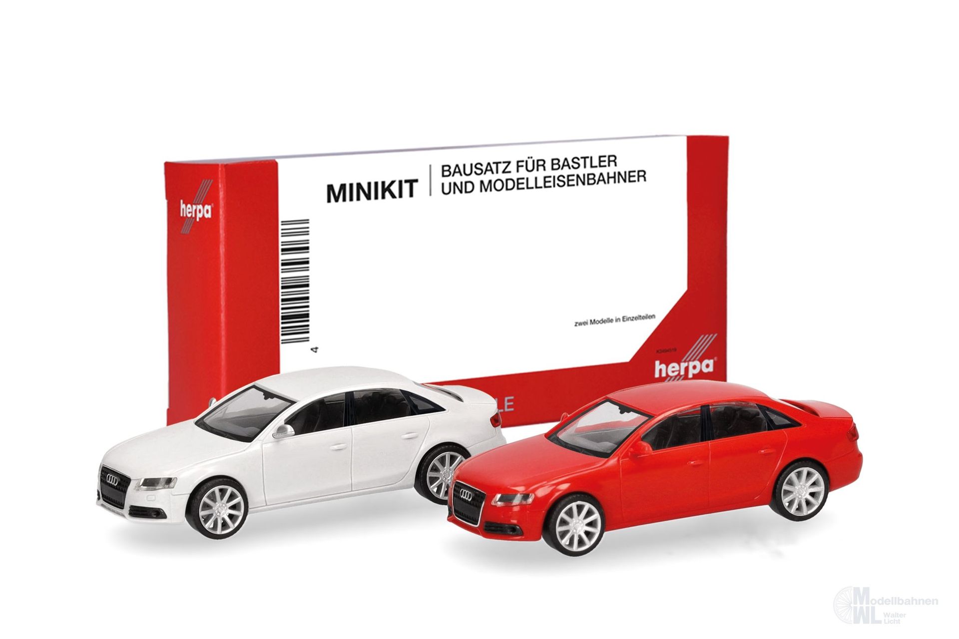 Herpa 014144 - MiKi Audi A4 Limousine weiß/rot H0 1:87
