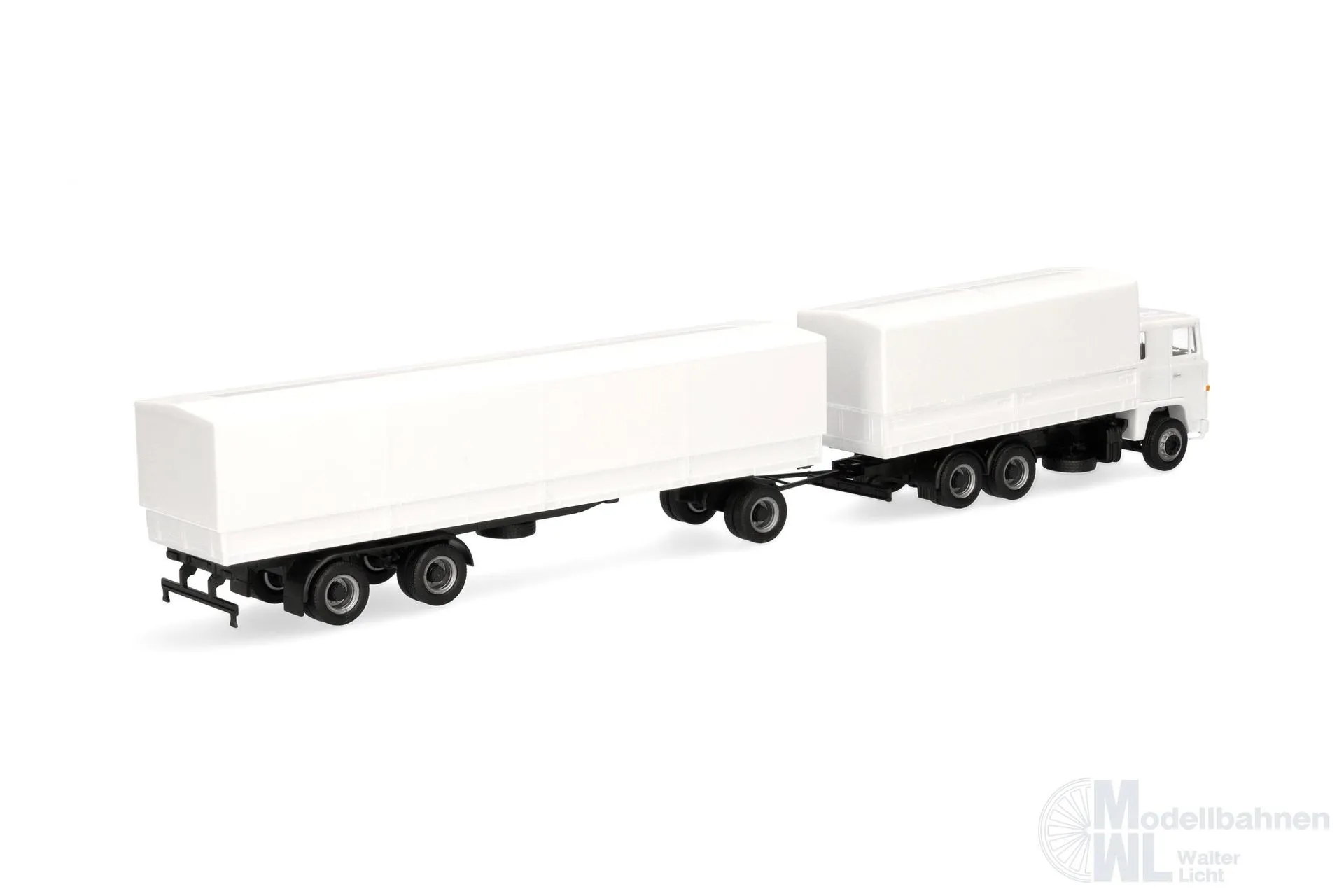Herpa 320726 - Scania 141 Planen-Hängerzug weiß H0 1:87