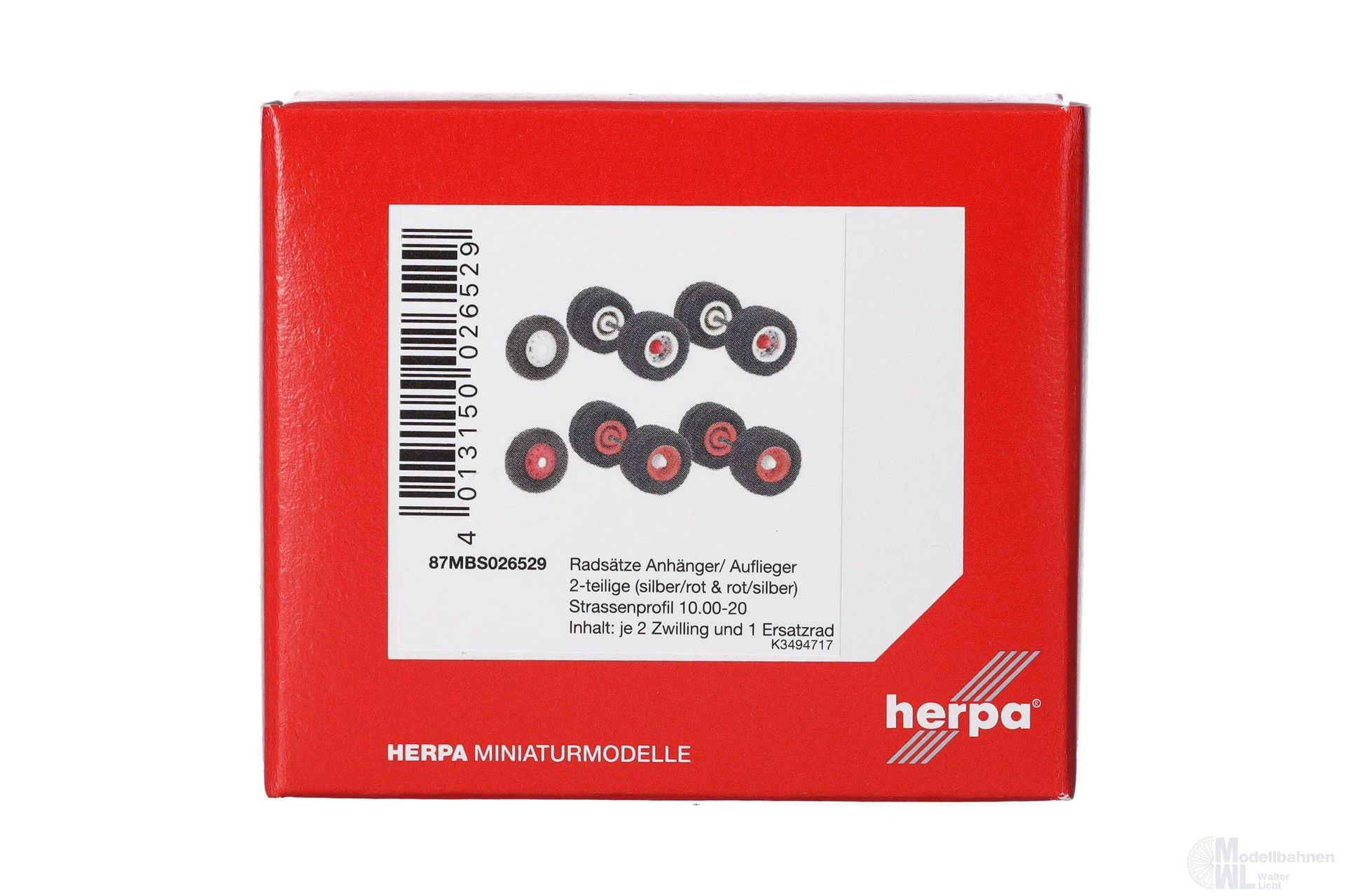Herpa 87MBS026529 - Radsätze Anhänger/Aufieger 2-tlg. Felgen H0 1:87