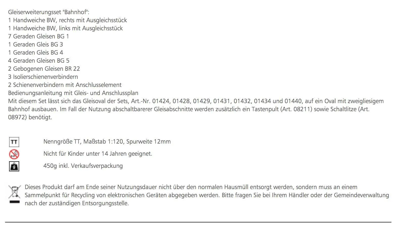 Tillig 01833 - GEW-Set Bettungsgleis