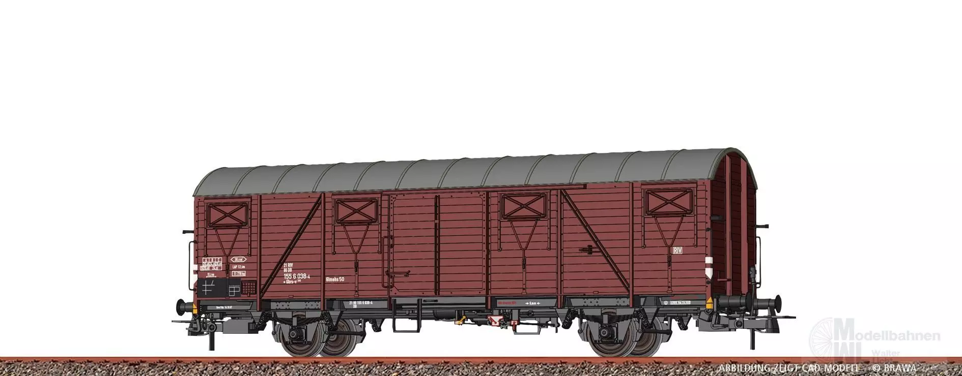 Brawa 51294 - Güterwagen ged. DB Ep.IV Gbrs-v245 21 80 155 6 038-4 H0/GL