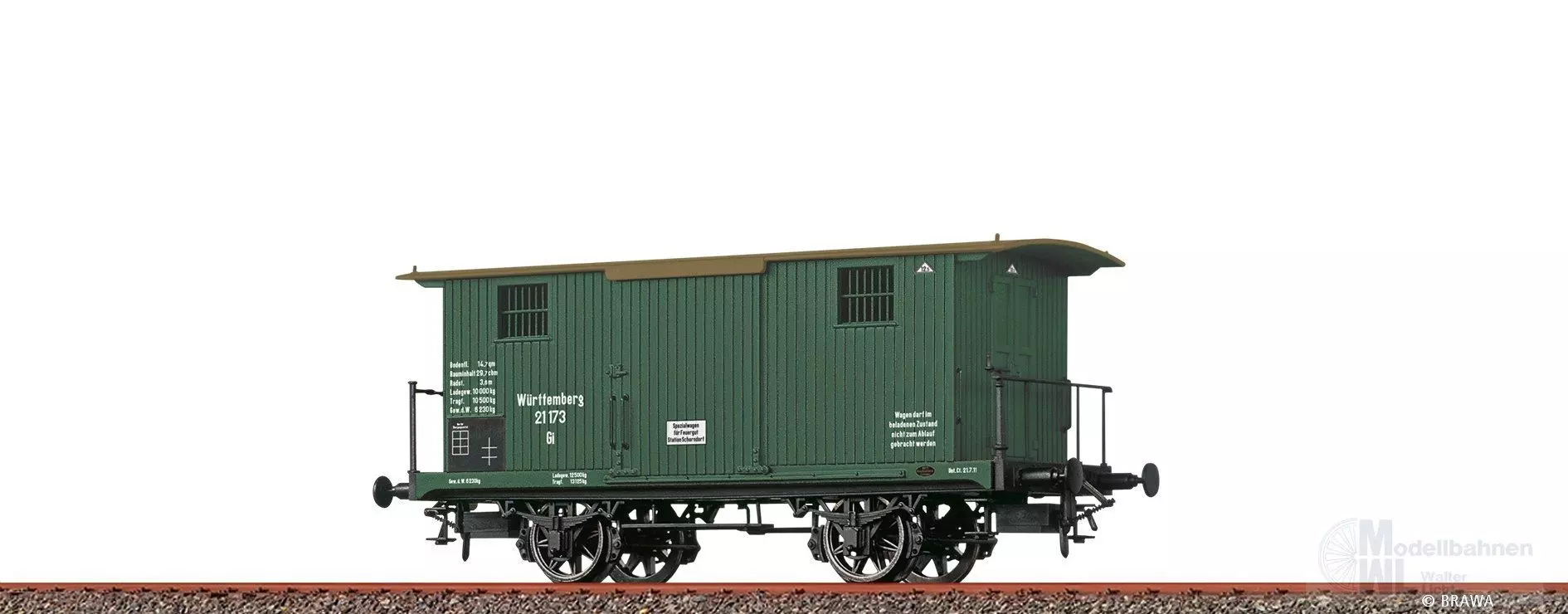 Brawa 47732 - Güterwagen ged. K.W.St.E. Ep.I 21 173 H0/GL
